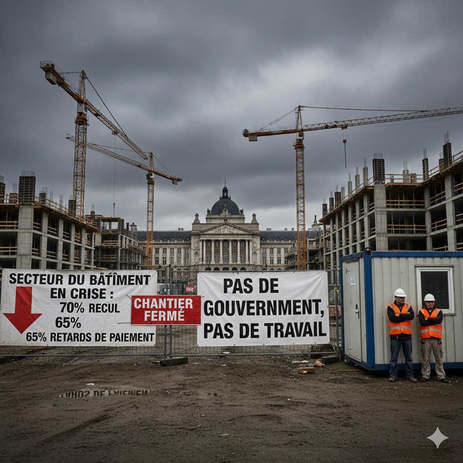 L'absence de gouvernement n'est plus seulement un problème politique, mais un risque économique majeur pour Bruxelles (image générée par l'IA)